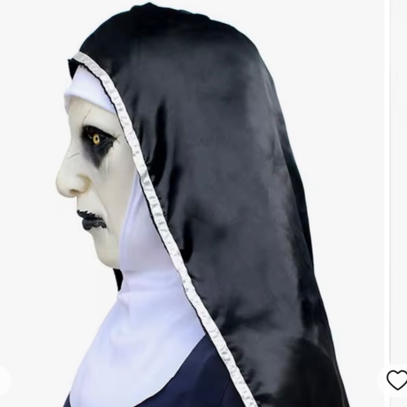 NWOT The Scary Nun Latex Mask W/Headscarf Horror For Cosplay Halloween Costume - Picture 4 of 11
